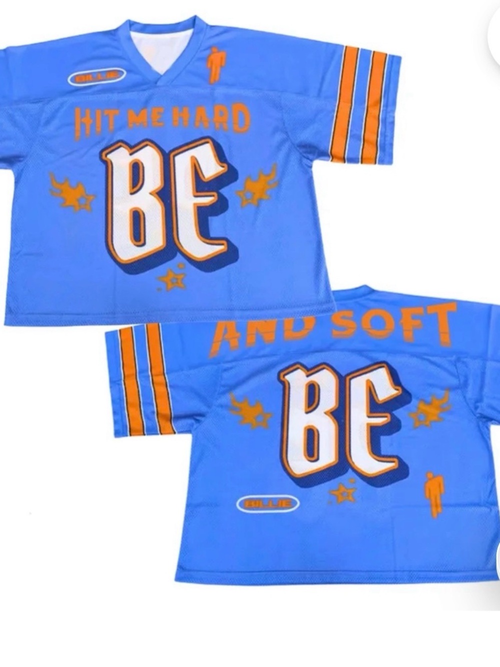 Billie Eilish Crop Top Mesh Jersey “Hit Me Hard & Soft” Tour Cobalt Blue Orange